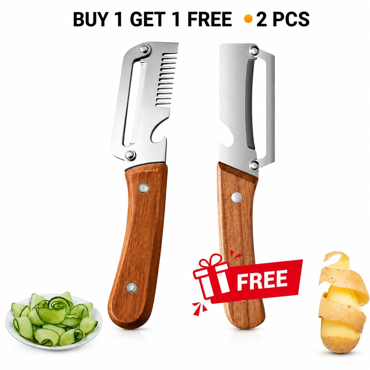 Multifunctional Vegetable Shredder & Peeler (Pack Of 2)
