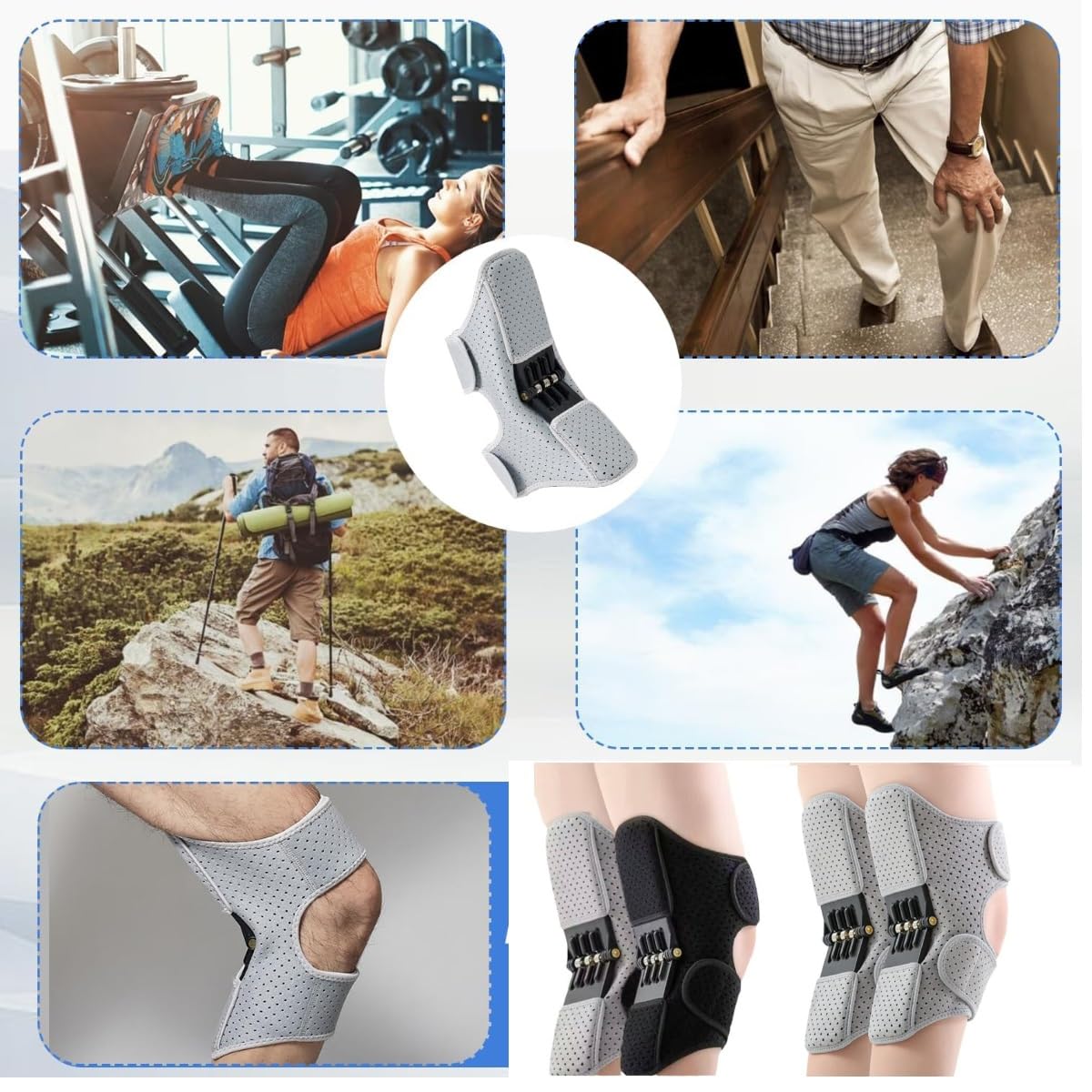 Power Knee Support Booster with Spring Force | Pain Relief & Joint Stability Brace