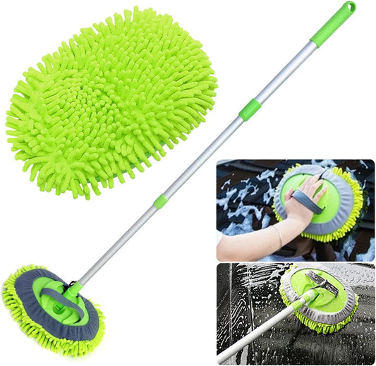 2 in 1 Microfiber Car Washing Mop with Long Handle