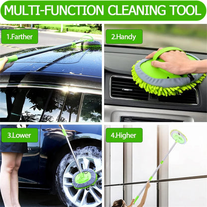 2 in 1 Microfiber Car Washing Mop with Long Handle