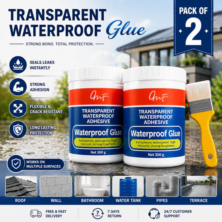 Transparent Waterproof Glue (Pack Of 2 ) + Free Brush 🔥